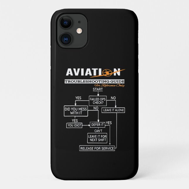 Airplane Pilot Aviation Trouble Shooting Guide Case-Mate iPhone Case (Back)