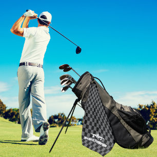 Airplane Pilot Captain Modern Black and White Golf Towel