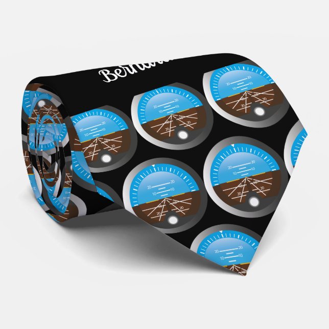 Airplane Pilot Cockpit Instrument Flight Engineer Tie (Rolled)