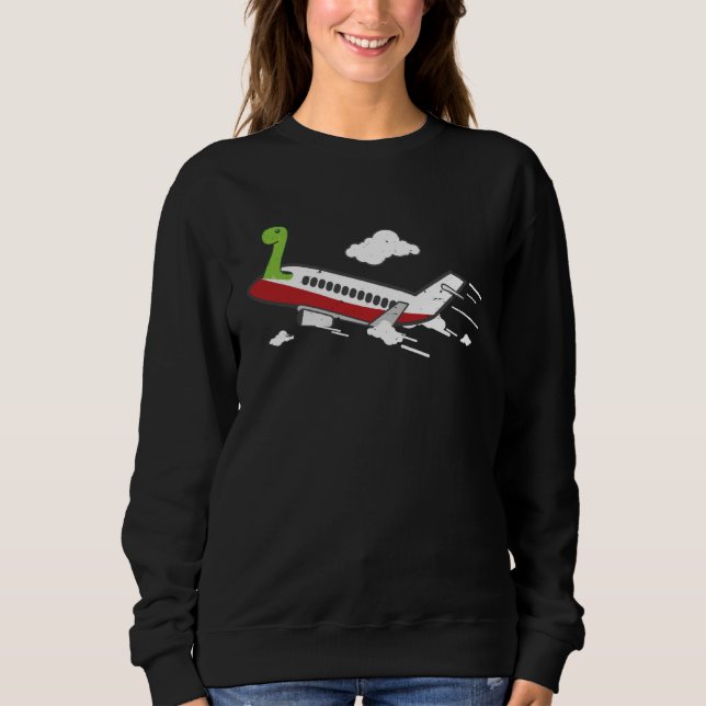 Airplane Pilot  Dinosaur On An Airplane Sweatshirt (Front)