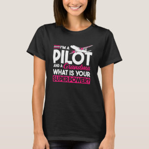 Airplane Pilot Grandmother Aviator  Aircraft Pilot T-Shirt