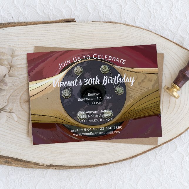 Airplane Propellor Birthday Party Invitation (Creator Uploaded)
