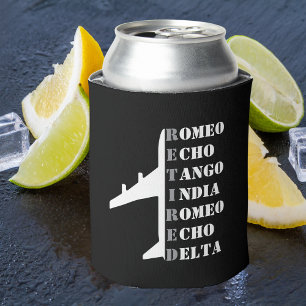 Airplane Retired Nato Phonetic Alphabet Aviation Can Cooler