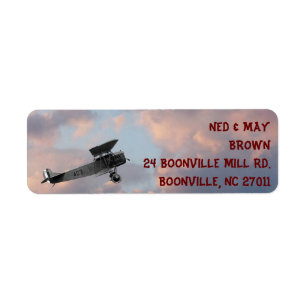 AIRPLANE- RETURN ADDRESS LABELS