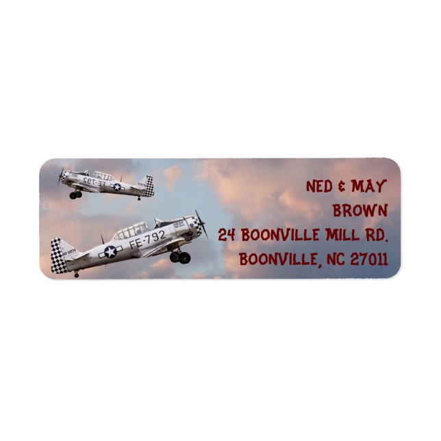 AIRPLANE- RETURN ADDRESS LABELS (Front)