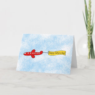 Airplane sky banner 'Happy Fathers Day' Cartoon Card