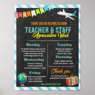 Airplane Teacher Staff Appreciation template Poster