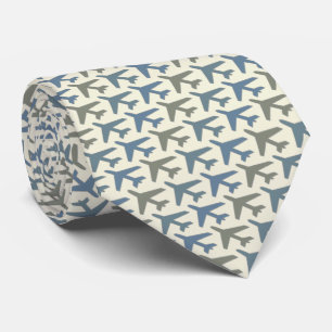 Airplane Tie Armani Gray Creamy Ecru Natural White