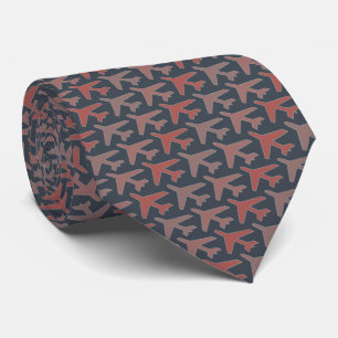 Airplane Tie Armani Red on Charcoal Gray