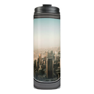 AIRPLANE WINDOW VIEW OF CITY DURING DAYTIME THERMAL TUMBLER