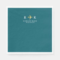 Airplane With Pilot Initials - aero dark teal blue