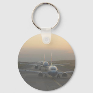 Airplanes on a Runway Key Ring