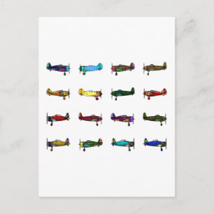 airplanes postcard