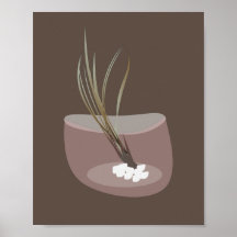 Airplant in Terrarium Brown Pink Wall Art