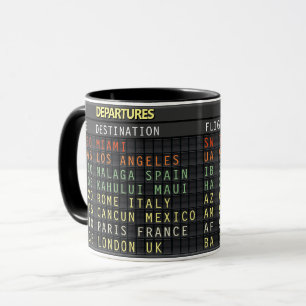 Airport Board (all text customisable) Mug