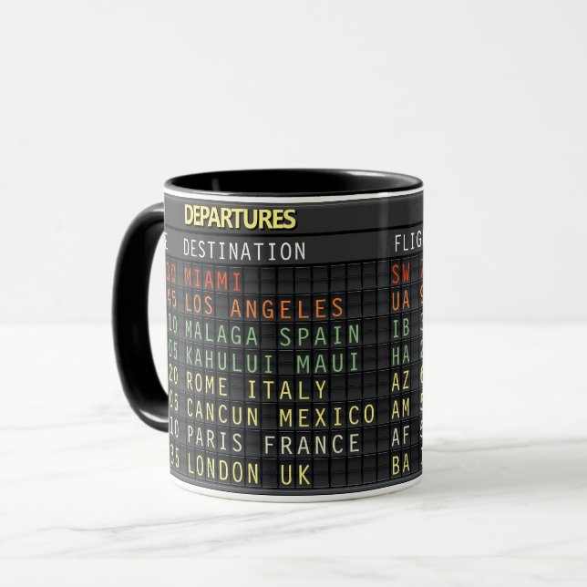 Airport Board (all text customisable) Mug (Front Left)