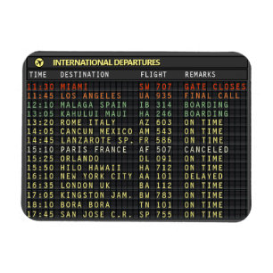 Airport Board (text customisable) Magnet