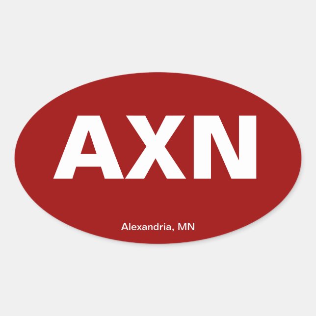 Airport Code - Alexandria, Minnesota Oval Sticker (Front)