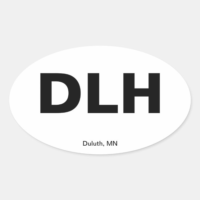 Airport Code - Duluth, Minnesota Oval Sticker (Front)
