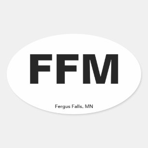 Airport Code - Fergus Falls, Minnesota Oval Sticker