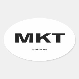 Airport Code - Mankato, Minnesota Oval Sticker