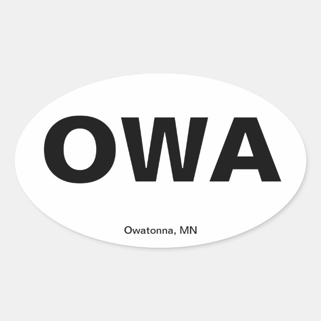 Airport Code - Owatonna, Minnesota Oval Sticker (Front)