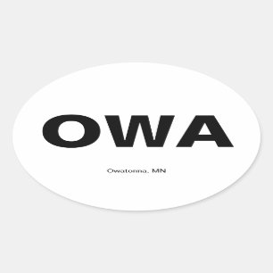 Airport Code - Owatonna, Minnesota Oval Sticker
