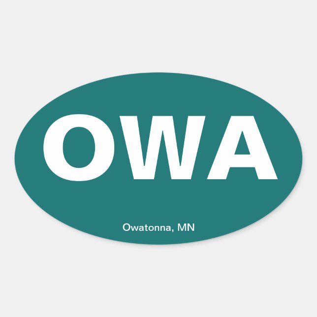 Airport Code - Owatonna, Minnesota Oval Sticker (Front)