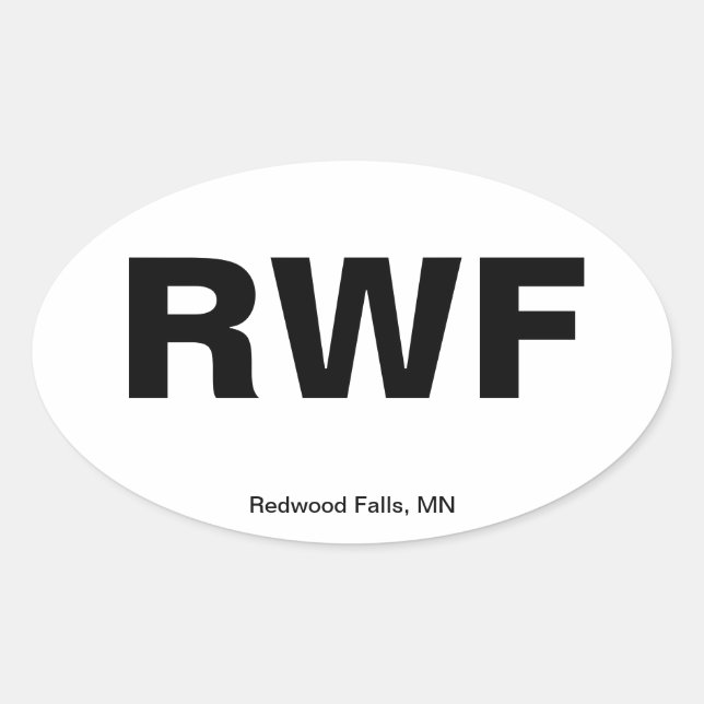 Airport Code - Redwood Falls, Minnesota Oval Sticker (Front)