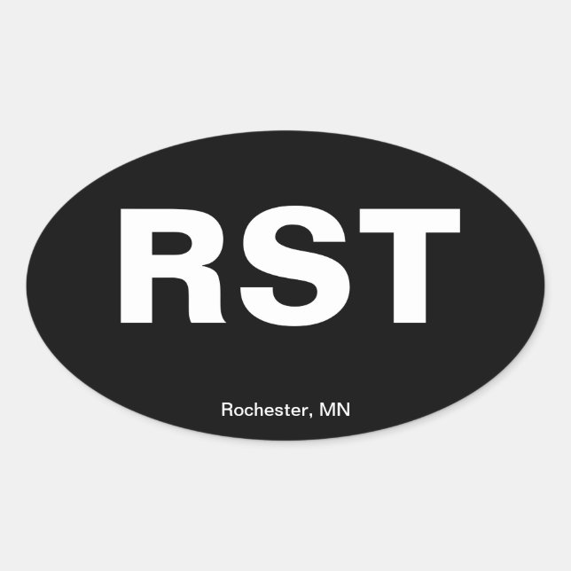 Airport Code - Rochester, Minnesota Oval Sticker (Front)