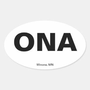 Airport Code - Winona Minnesota Oval Sticker