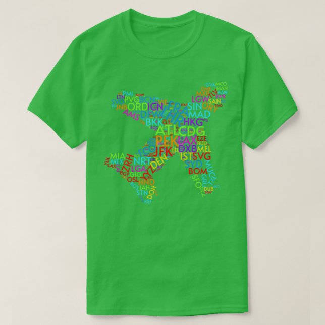 Airport Codes of the World  T-Shirt (Design Front)
