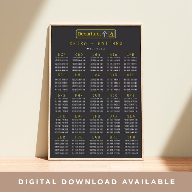 Airport Departure Board XL Wedding Seating Chart (Creator Uploaded)