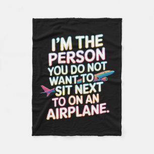 Airport Humor Unhinged Funny Embarring Vacation Ga Fleece Blanket