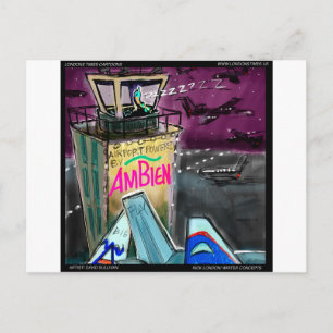 Airport Outofcontrol Tower Funny Gifts Tees Etc Postcard