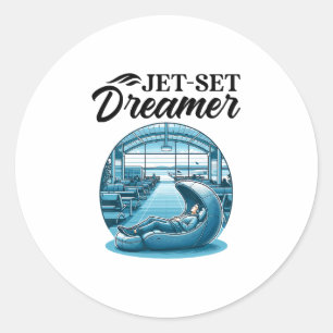 Airport Sleep Pod International World Traveler Tra Classic Round Sticker