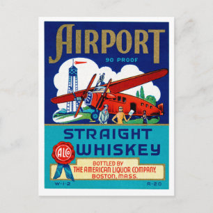 Airport Straight Whiskey Postcard