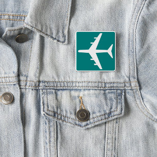Airport Symbol Sign Aeroplane Travel Icon  15 Cm Square Badge