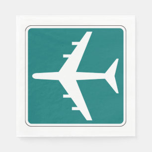 Airport Symbol Sign Aeroplane Travel Icon  Napkin
