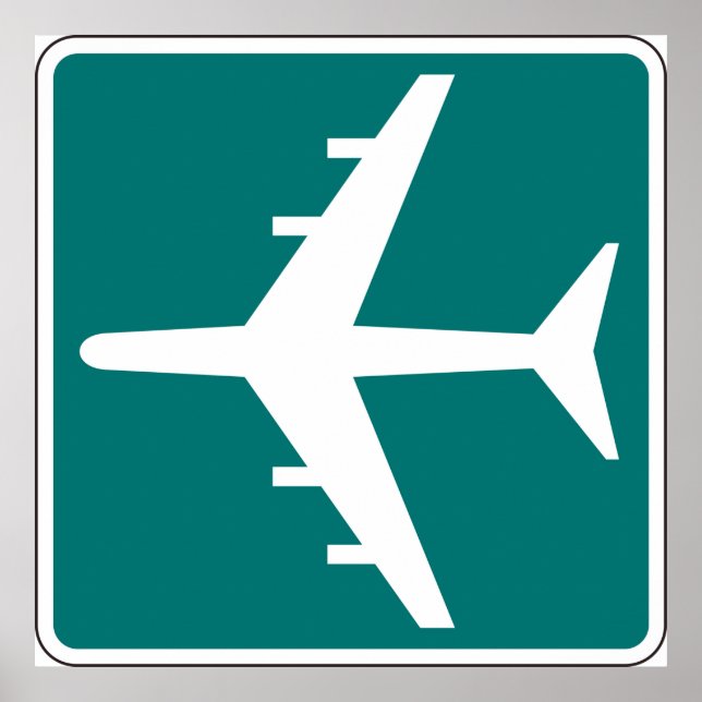 Airport Symbol Sign Aeroplane Travel Icon Poster (Front)