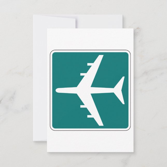 Airport Symbol Sign Aeroplane Travel Icon  Thank You Card (Front)