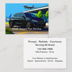 Airport Taxi Transportation Service Business Card