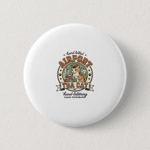 Airport TSA Cat Airport TSA Cat Vintage Vector Art 6 Cm Round Badge
