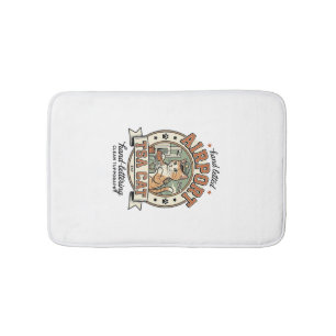 Airport TSA Cat Airport TSA Cat Vintage Vector Art Bath Mat