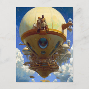Airship Afrofuturistic Science Fiction Postcard