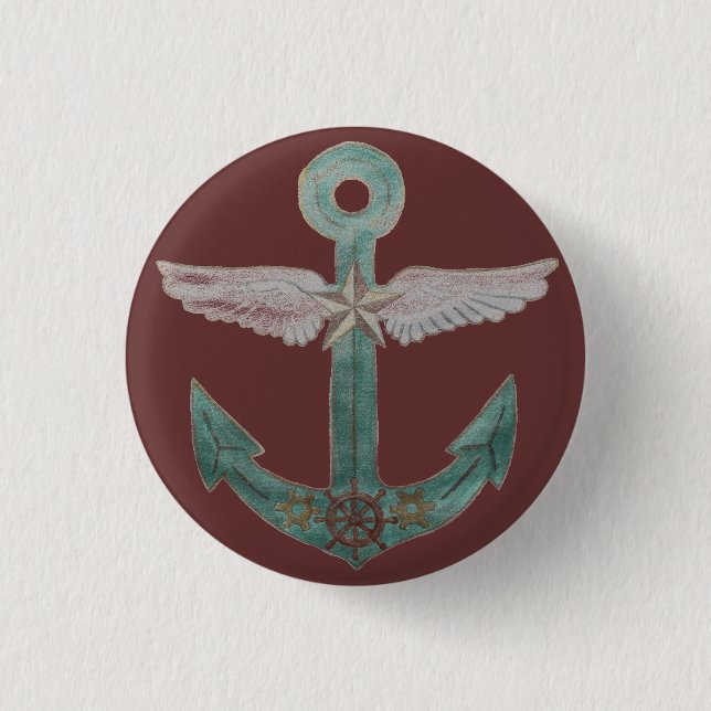 Airship Anchor 3 Cm Round Badge (Front)