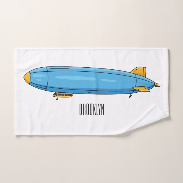 Airship cartoon illustration bath towel set (Hand Towel)
