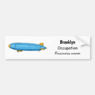 Airship cartoon illustration bumper sticker