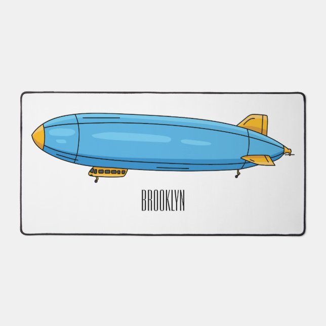 Airship cartoon illustration desk mat (Front)
