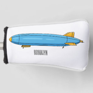 Airship cartoon illustration golf head cover